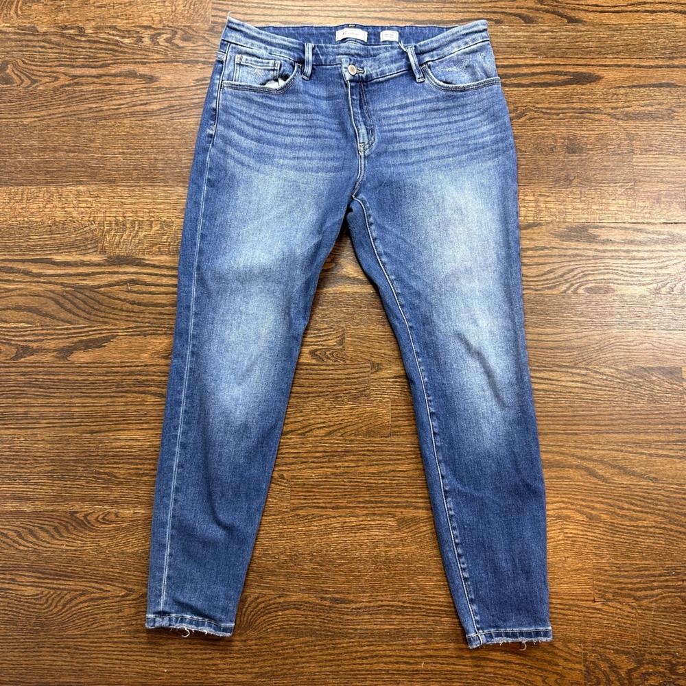 KanCan Signature Mid Rise Ankle Skinny Jeans Womens 32 Blue Medium Wash Denim